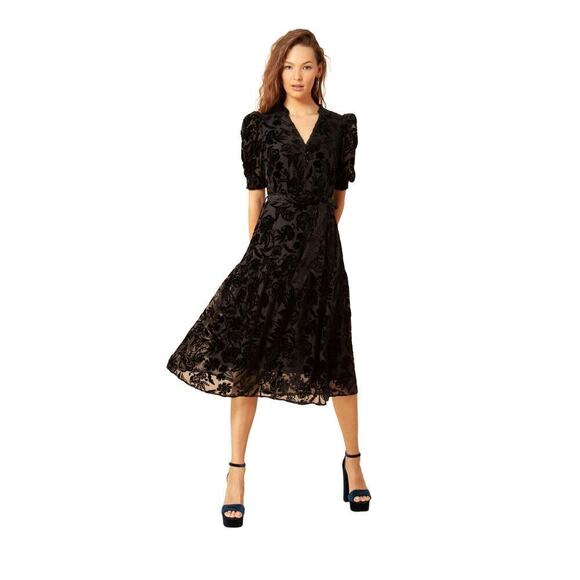 Anthropologie Dresses & Skirts - Anthropologie Hale Bob Kimbra Velvet Burnout Dress Women’s Black Size Large